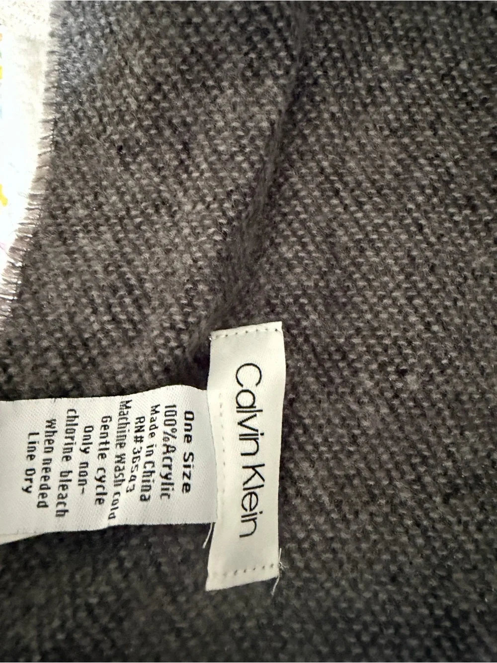 Calvin Klein Oversized Geometric Scarf Wrap Black Gray One Size
